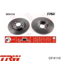 Диск тормозной вентилируемый (комплект 2 шт) Duster 4x4. Производитель: TRW.