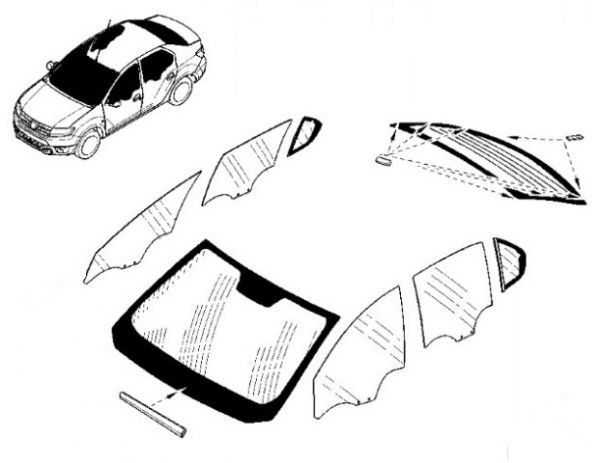 Стекло лобовое,боковое,заднее Renault-Dacia Logan,Sandero c 2013 г. Производитель:Тайвань. Цены и наличие уточните у менеджера.