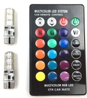 Автомобильные цветные лампы габаритов ходовые огни ATS RGB LED T10 W5W с пультом.