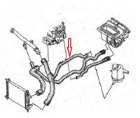 Патрубок выход от соединительной трубки к радиатору печки KANGOO 1.6 16V MPI до 2008г.Производитель:Impergom.
