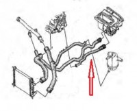 Патрубок вход от соединительной трубки к радиатору печки  KANGOO 1.6 16V MPI до 2008г.Производитель:STC.